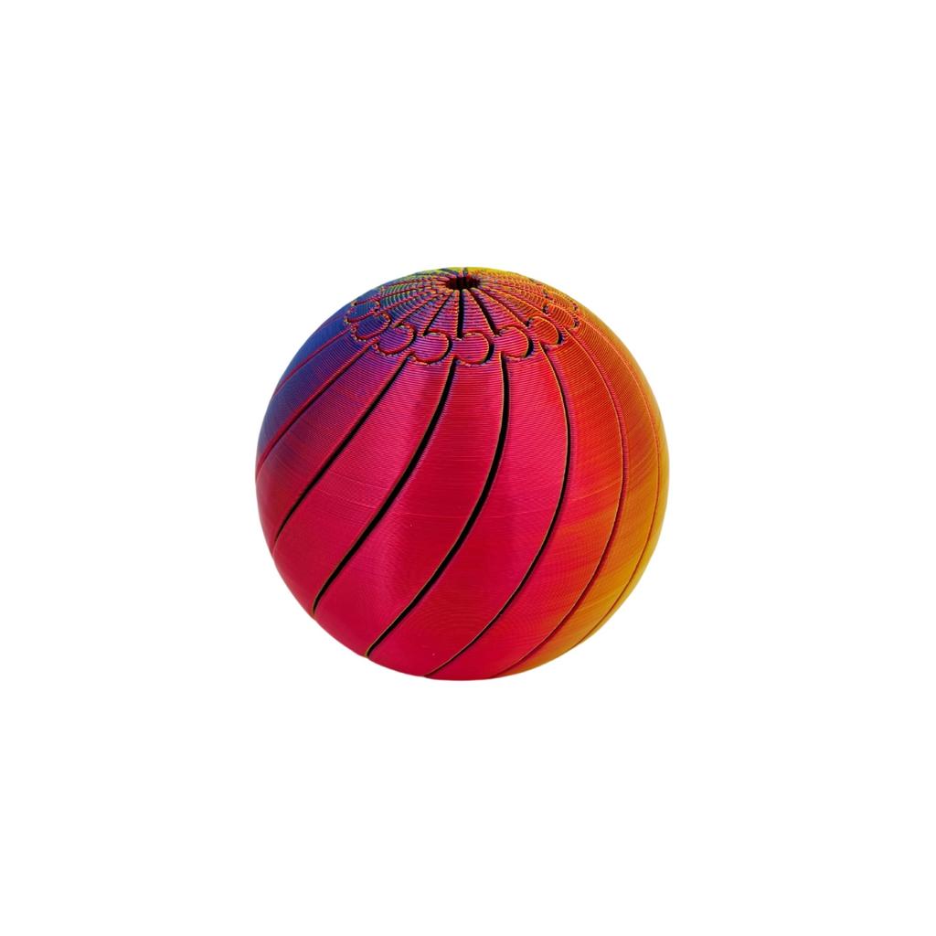 3D-Printed Ball - A Colorful Gradient Stress-reducing Desktop Toy, A Creative Deformable Sculpture That Helps Improve Concentration And