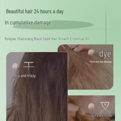 Ylang Ylang & Black Seed Hair Growth Serum: Anti-Frizz, Split End Repair, Non-Greasy Conditioner
