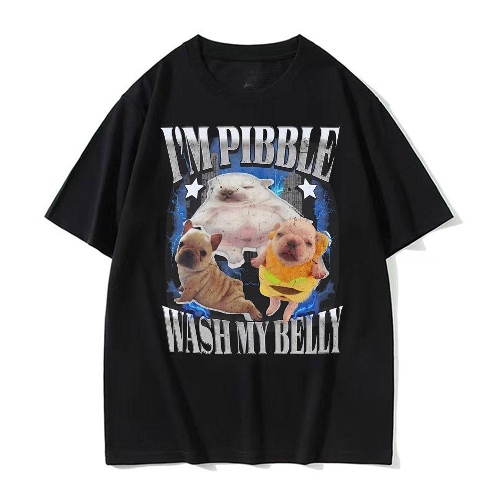 Cute French Bulldog Wash My Belly T-shirt XL