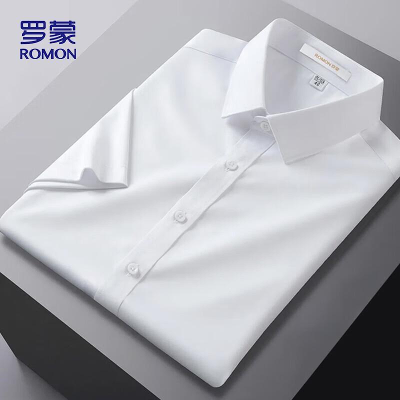 ROMON Men's Non-Iron Breathable Short Sleeve Shirt