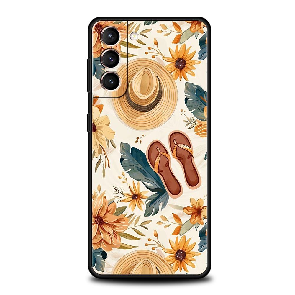 Summer Beach Phone Case for Samsung Galaxy S26 S25 S24 S23 S22 S20 S21 FE Ultra S25 Edge Plus 5G Soft TPU Cover Fundas Capas Bag