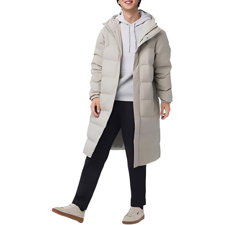 Puma Long Down Jacket Solid Color Comfortable Soft Long Warm Down Coat Unisex Jacket Marble-Grey 687428-68