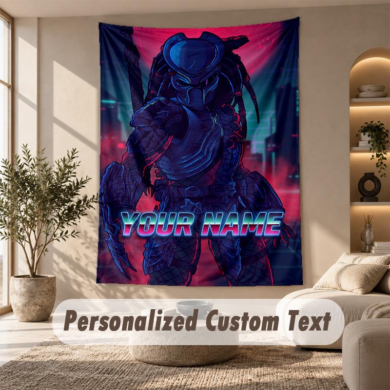Tapestry Custom Name Text, Wall Hanging Tapestry Home Room DecorPredator