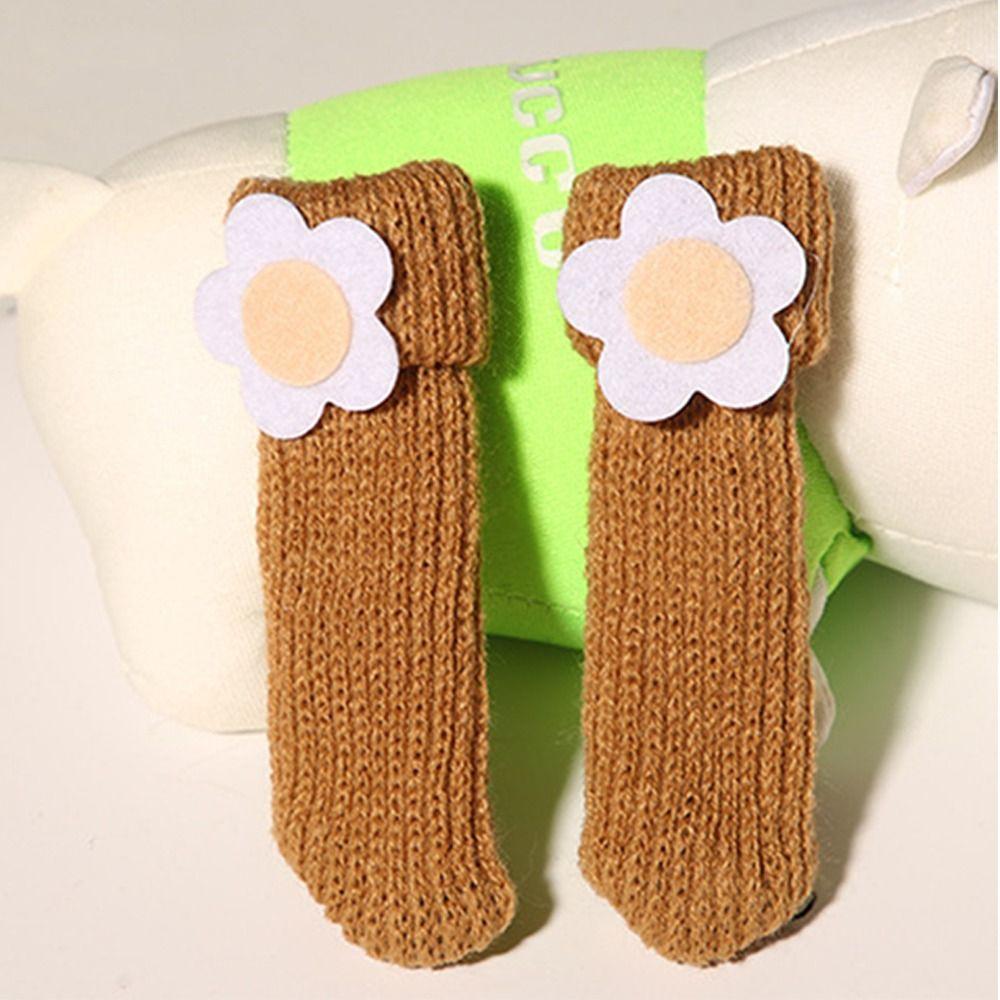 

4 шт. нескользящая накладка на дверную ручку с милым цветочным узором, защитный чехол для детской ручки, стола, стула, ножки, вязаный чехол