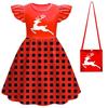 Christmas New Children'S Flying Sleeve Dress 3D Digital Printing Christmas Day Performance Dress