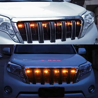 אור גריל קדמי לרכב 12 LED ענבר מעושן אור גריל בסגנון ראפטור תחליף אור יום לפיקאפ שטח SUV פורד טויוטה