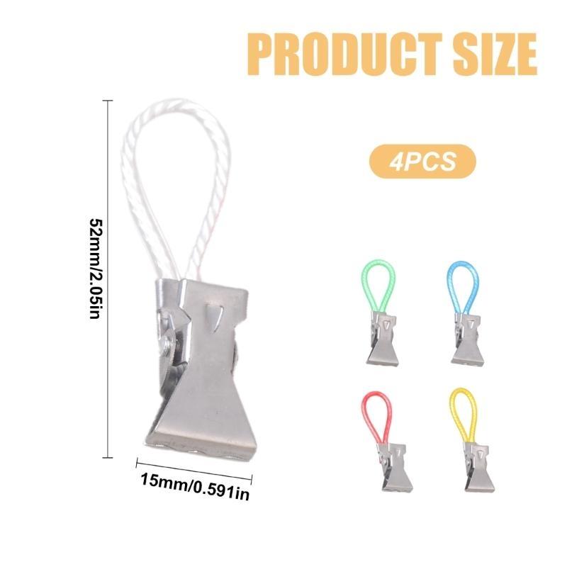 652F 6Pcs Metal Steel Teas Towel Hanging Clip Rusts Resistant Bath Towel Clamp