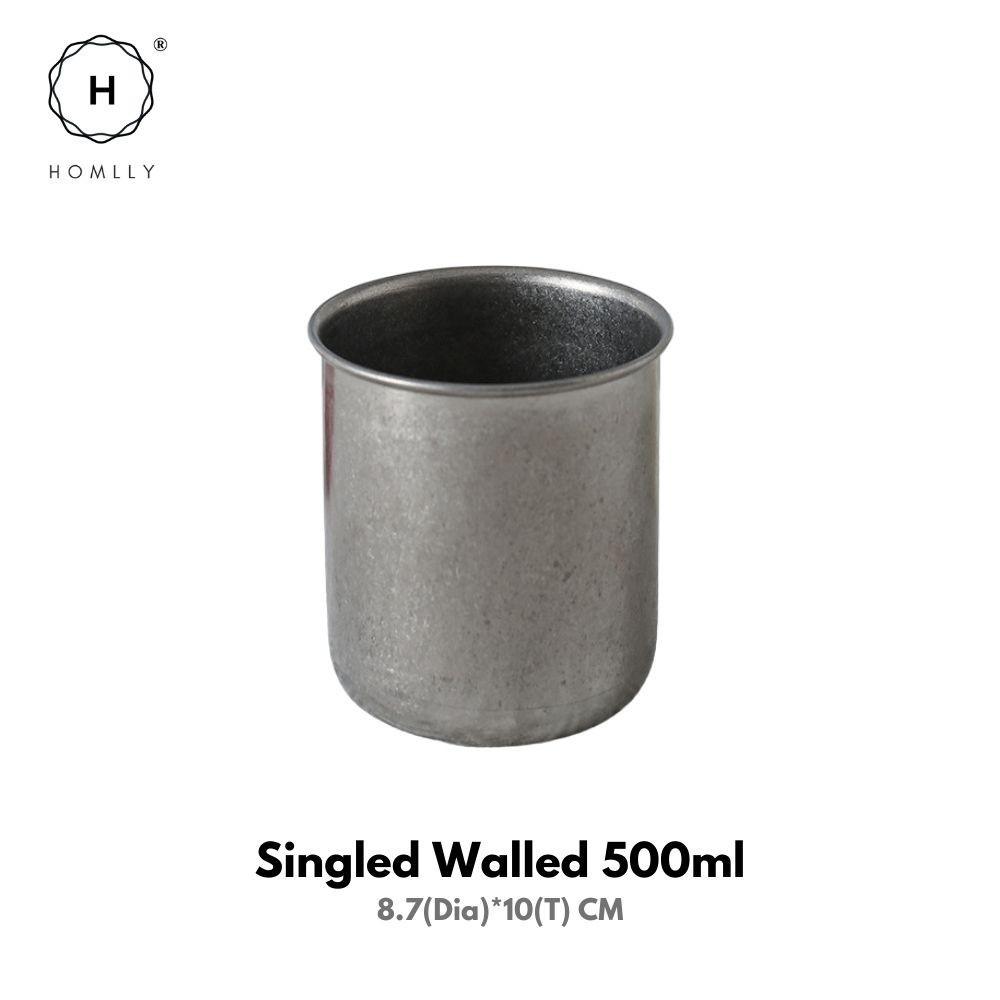 

Homlly Tonii Flake Texture 304 Stainless Steel Cup Mug Pitcher Drinkware (X3PCS) Singled Walled 500ml X3