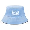 Bucket Hat With White Forest Mountains Print , Animal Fisherman Hat Solid Color Beach Simple Beach Cap