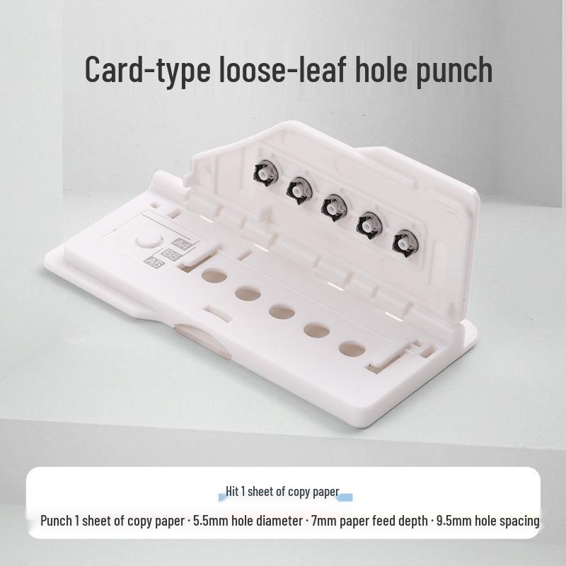 Portable Mini Ring Binder Hole Puncher for 20/26/30-Round Hole or 5-Hole Binder Paper