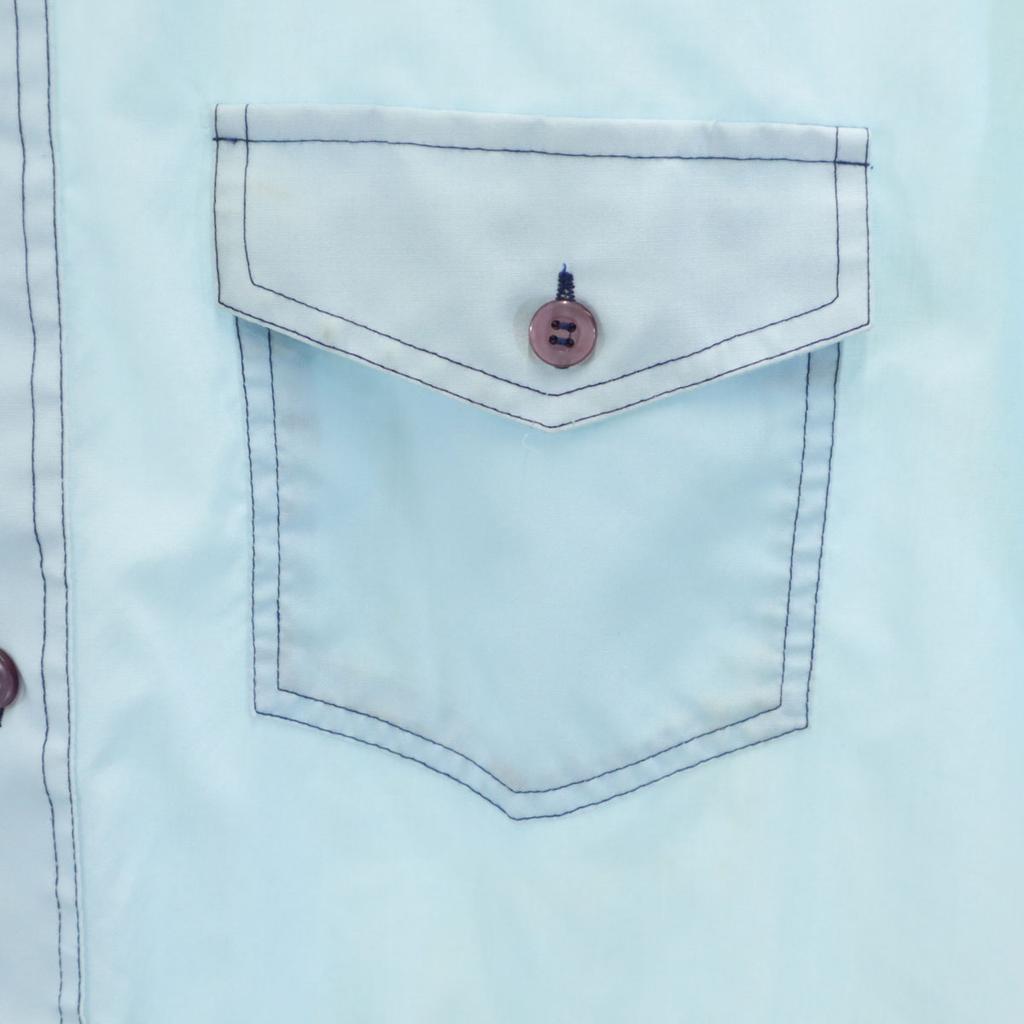 K MART 70s vintage Short sleeve Western shirt light blue Men's Used