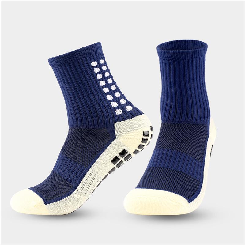 Men's Anti-slip Towel-soled Sports Socks with Glue Dispensing, Mid-calf Football Socks