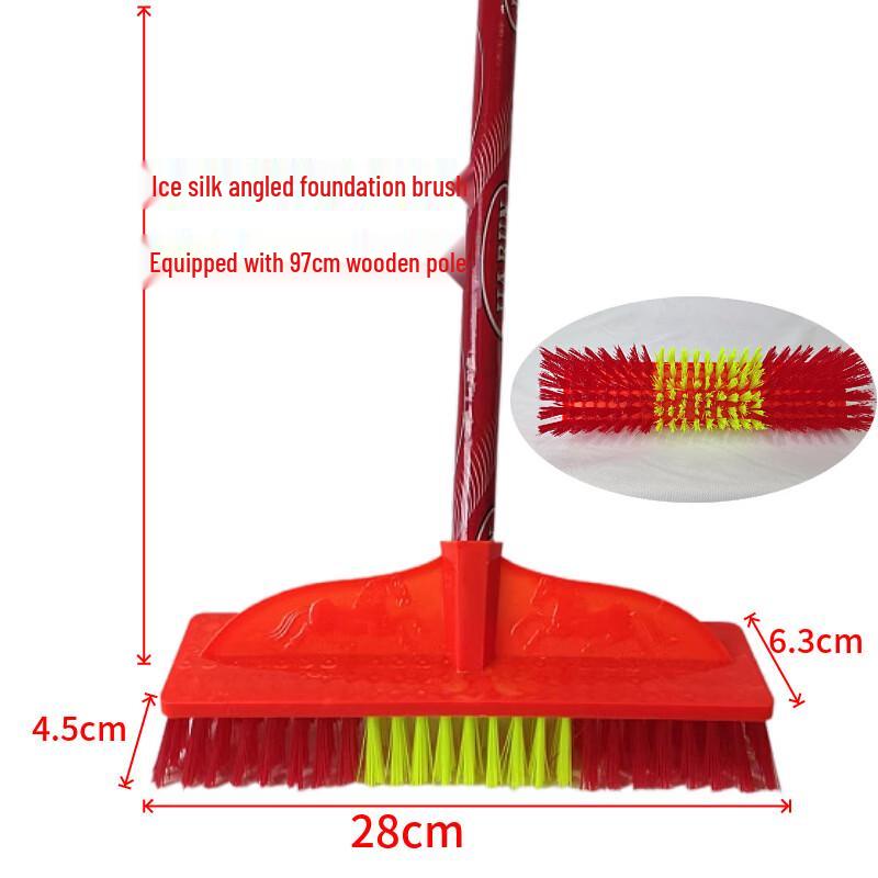 Ice Silk Hard-Bristle Broom Head with 97cm Wooden Handle (10-Pack)