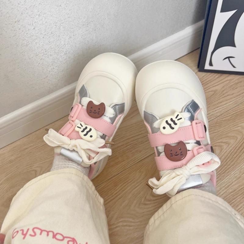 

22 new dopamine board shoes platform niche shoes casual bread shoes 40 срібні рожевого кольору