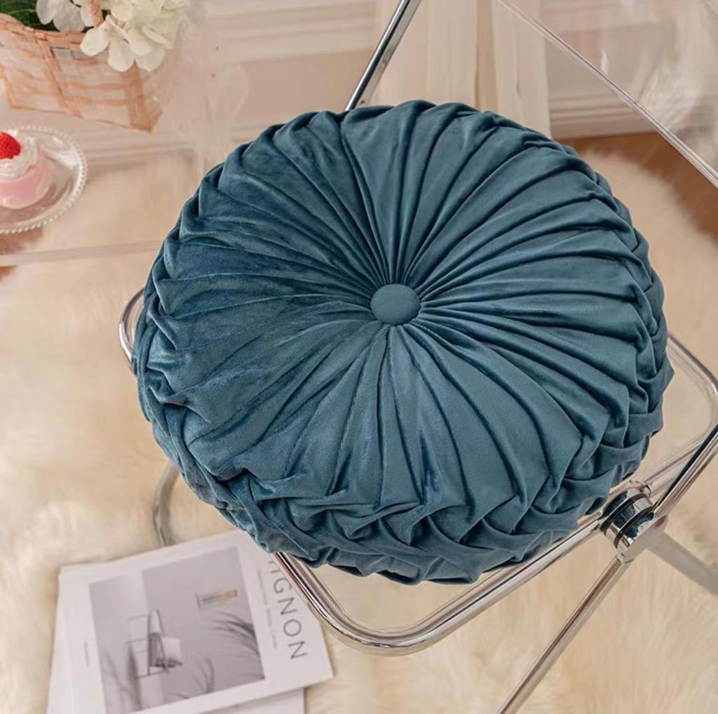 Nordic Pumpkin Pleated Round Throw Pillow Cushion for Sofa & Living Room