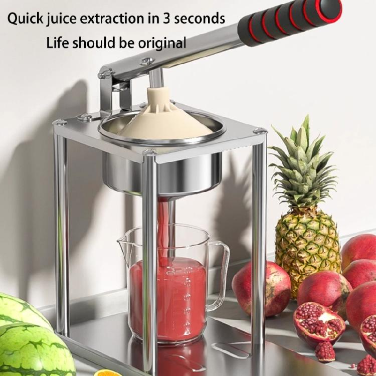 Professionelle, hocheffiziente manuelle Saftpresse aus Edelstahl für die schnelle Zubereitung gesunder Getränke.
