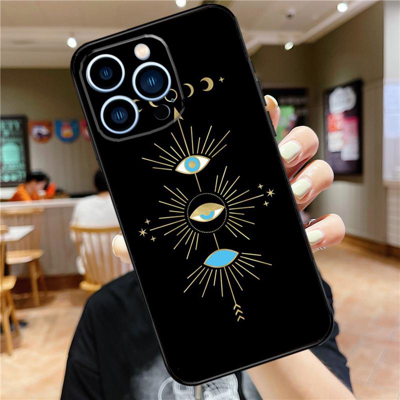 Evil Eye Hamsa Phone Case For iPhone 15 13 12 11 14 Pro Max Mini X XR XS Max SE 2020 2022 7 8 15 Plus Cover