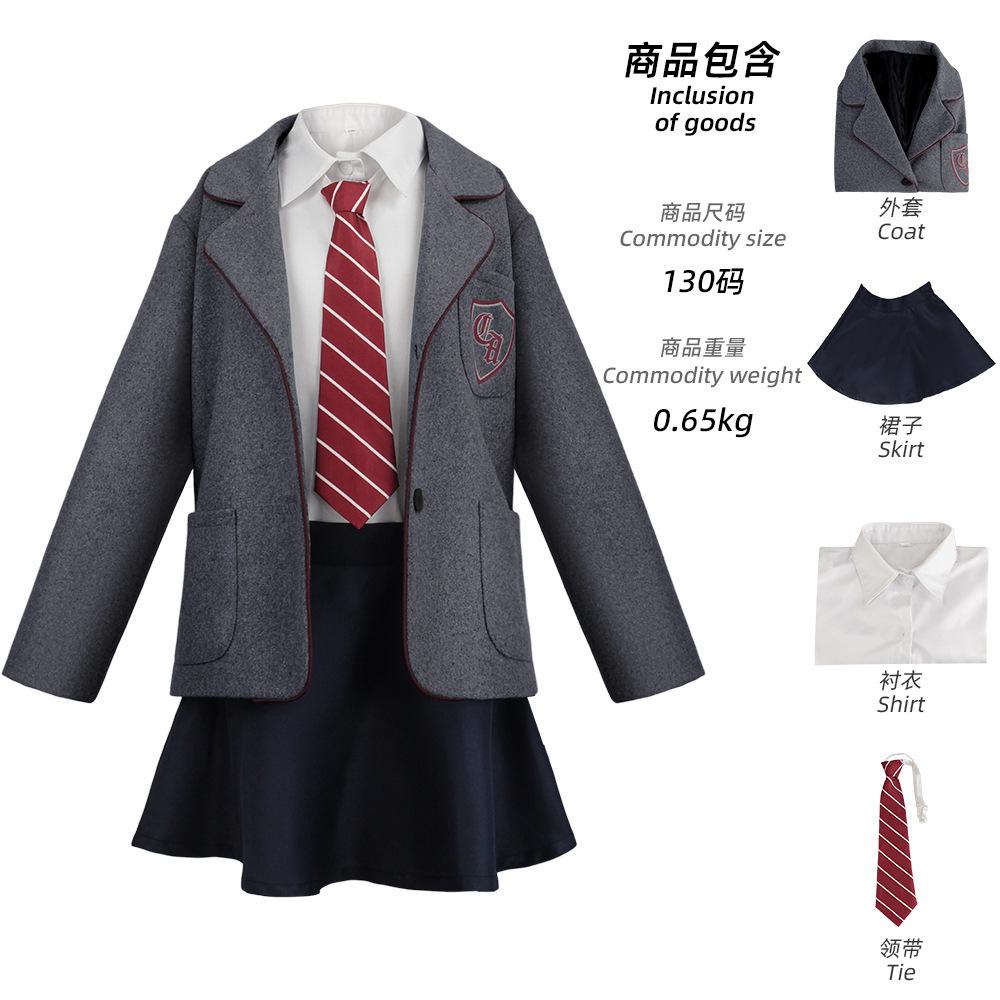 Film Matilda Cosplay-Kostüm für Mädchen, Schuluniform, Mantel, Rock, Roald Dahls Matilda das Musical, Halloween-Cosplay-Outfit für Kinder