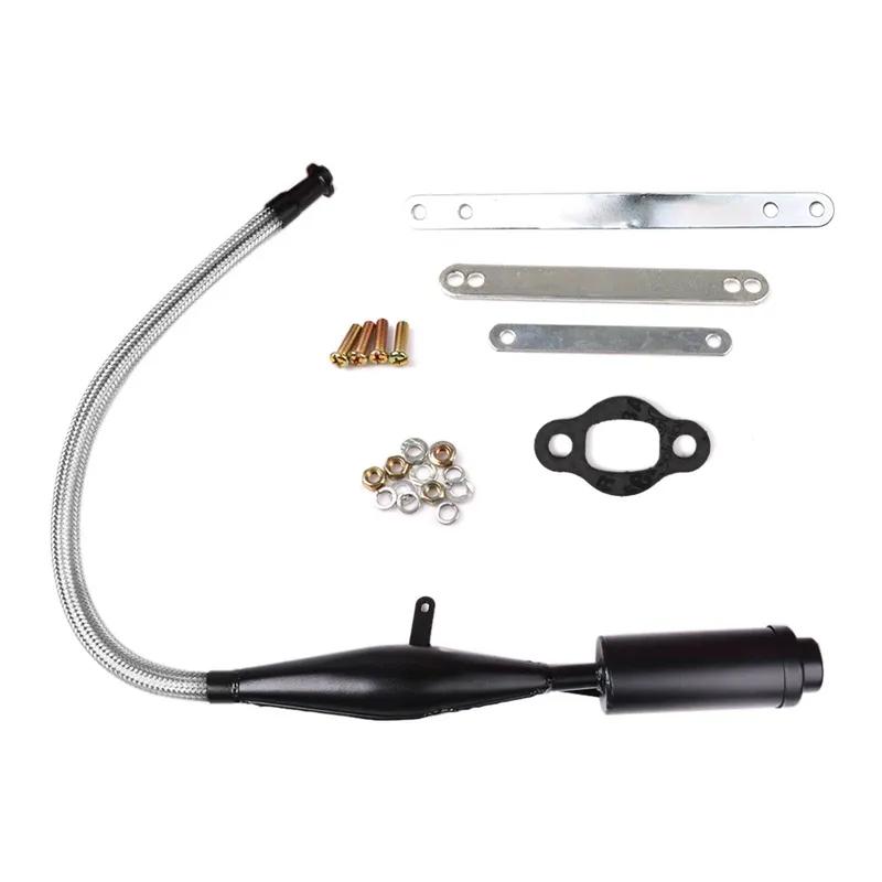 Black Silver Viper Flexible Muffler Pipe For 80cc Bike Gas Engine Motor Parts Motorcycle Exhaust Systems Flexible Muffler Pipe