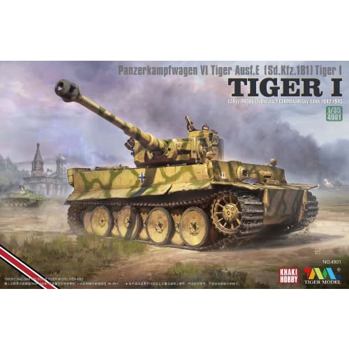 Tiger Model 1/35 Scale German Panzer VI Sd.Kfz.181 Tiger 1 Ausf. E Early Production (Includes Etched and Metal Barrel) Plastic Model Assembly Kit TML4