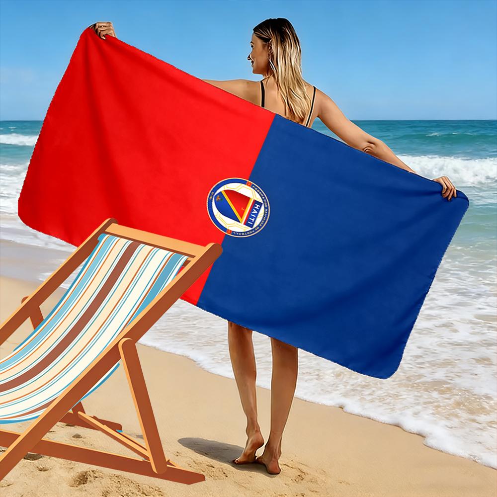 Flag-Inspired Haiti Design Towel Beach towel quick-drying for travel outdoor sports jogging beach and swimming