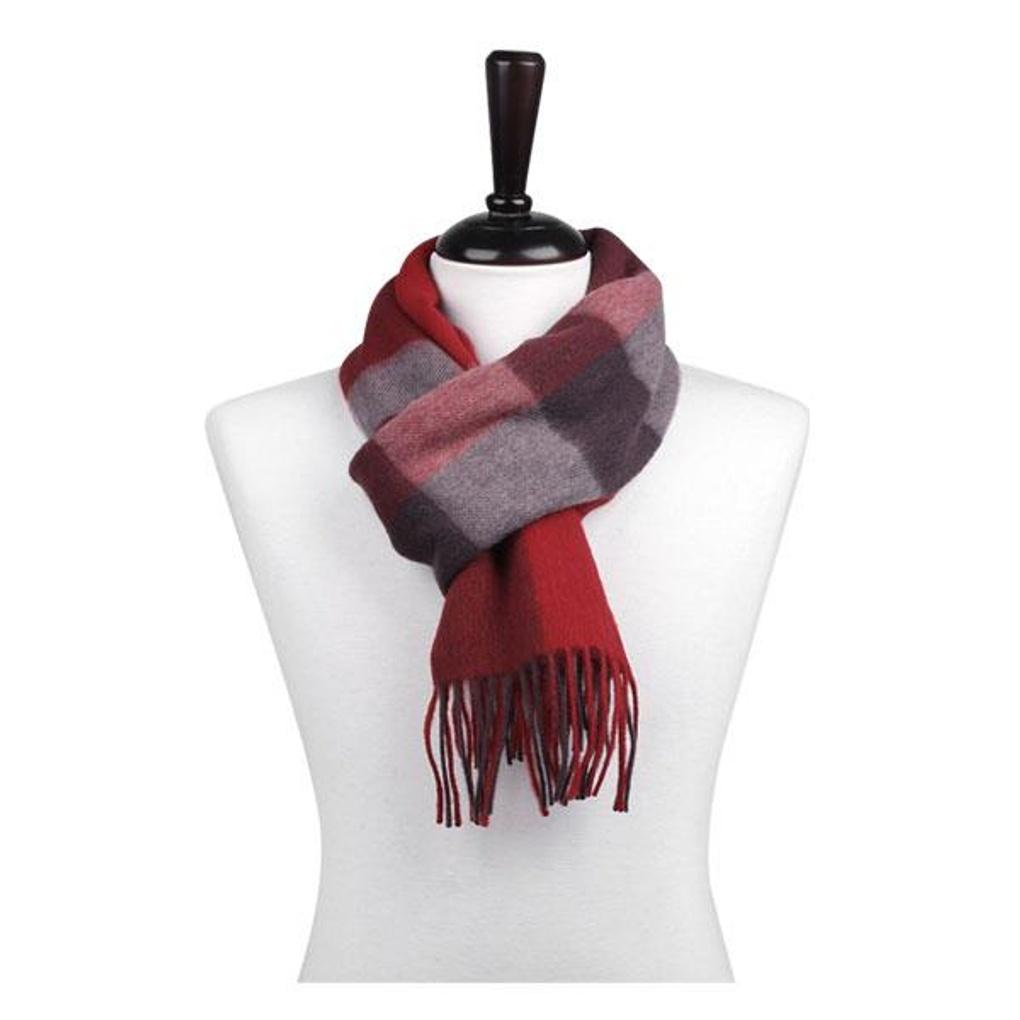 Men's Wool Check Soft Knit Scarf 303VDRM