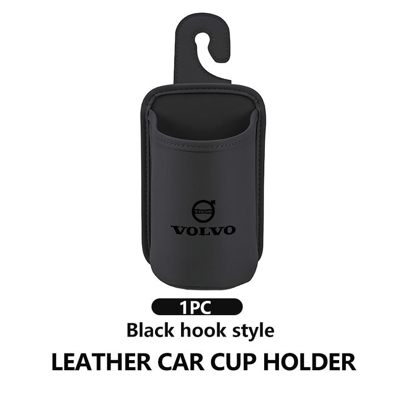 Leather Car Seat Cup Holder Hang Drink Storage Box Accessorie For Volvo V40 V60 C30 C70 S60 S80 S90 XC40 XC60 XC70 XC90 T6