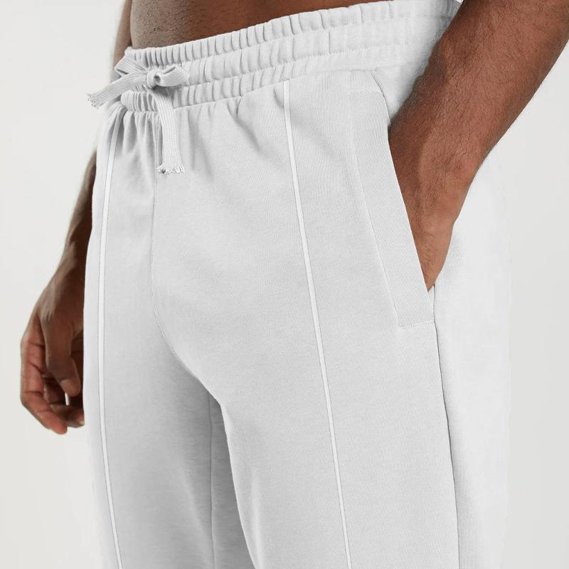 Spring/Summer Casual Sports Trousers Men's Relaxed-Fit Knitted Long Trousers with Cuffed Legs Simple and Versatile