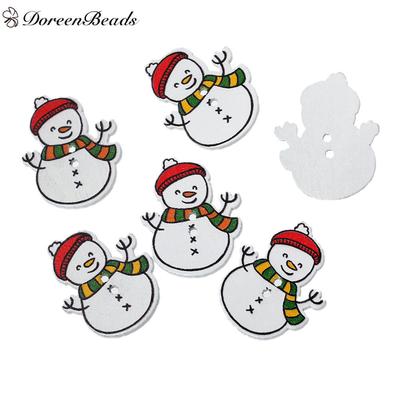 Noël vêtements de Couture Boutons Artisanat 10 Noël Bonhomme de neige BOUTONS 15 mm 5//8/"