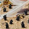 10pcs Resin Halloween Crows Figurines Hand Painted Realistic Mini Crows Decoration Crooked Headed Black Crow Ornaments