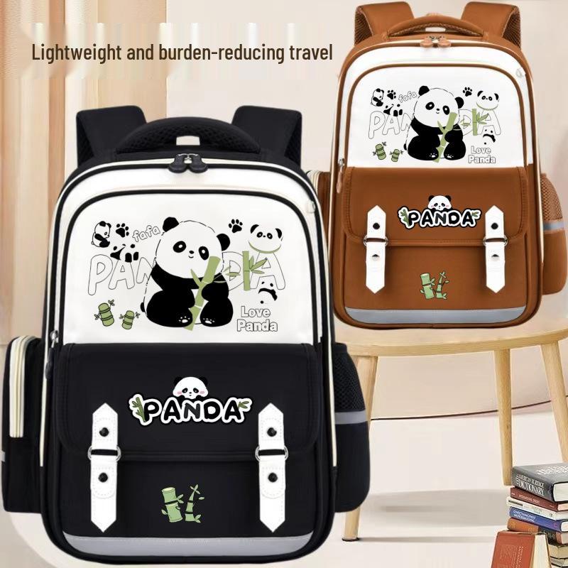 Panda Huahua Kids' Backpack - Large Capacity Spine Protection, Load Reduction, Double Shoulder for Grades 3-6