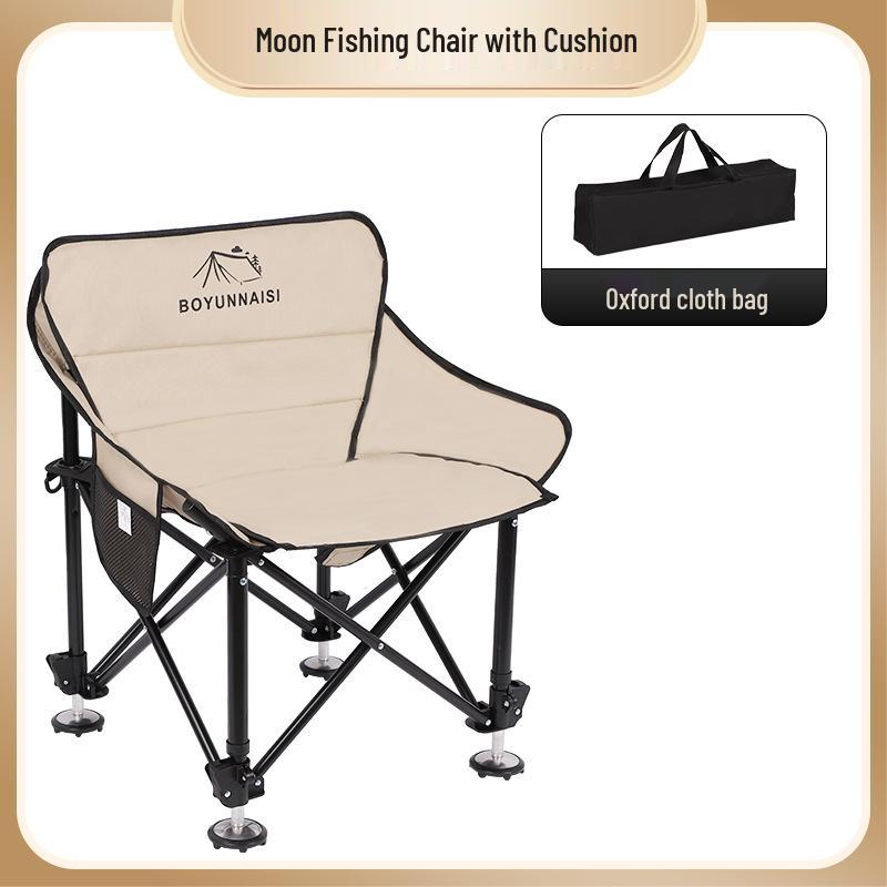Outdoor Folding Moon Chair: Camping Fishing Lounger