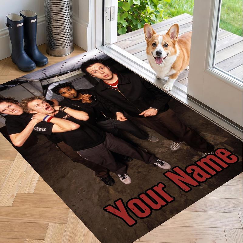 Custom Name Sum 41 Crystal Velvet Floor Rug Personalized Text Soft Carpet Home Decor