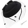 Bowknot Pillbox Fascinator Hat for Women Wedding Tea Party Hat Headband Hair Clip with Veil