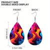 2 Pairs Boho Abstract Multicolored PU Leather Earrings Y2K Style Fashion Earrings Holiday Gifts for Friends Party Fashion Accessories Elegant Earrings