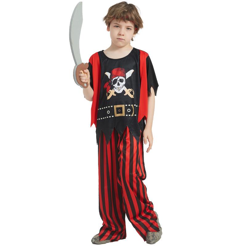 Children's Halloween Pirate Costume - Caribbean Captain Skeleton for Boys & Girls
