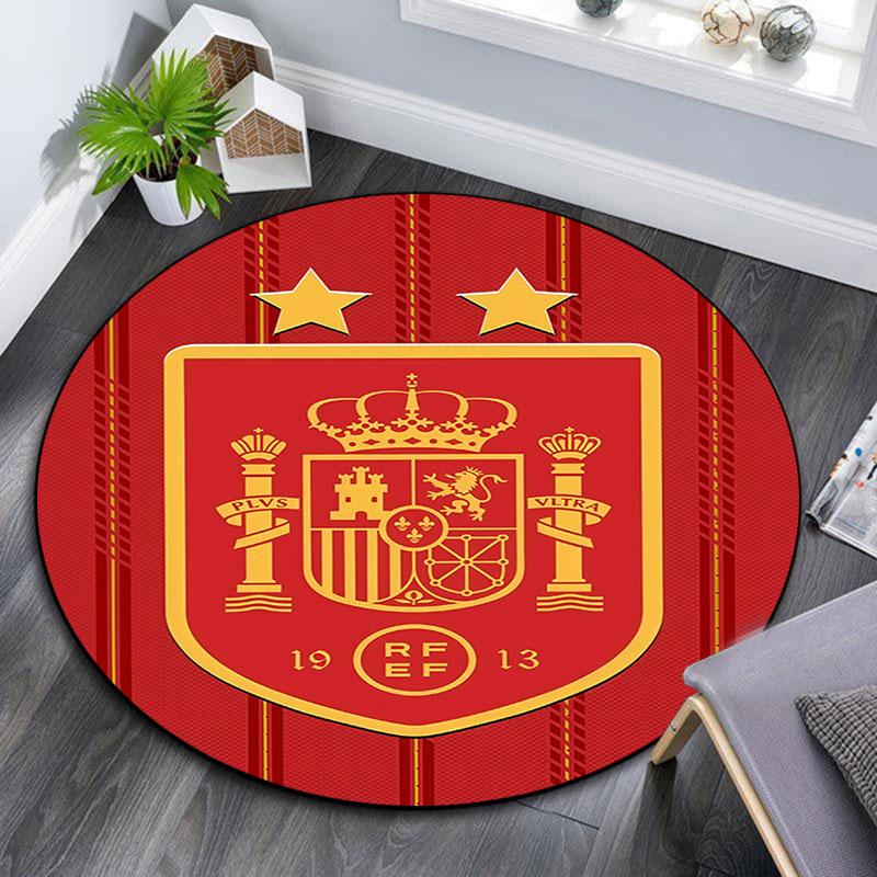 Spain pattern round rug,Carpet Rug for Living Room Bedroom Playroom ,Non-slip Floor Mat,Holiday Gifts and Birthday Gifts.