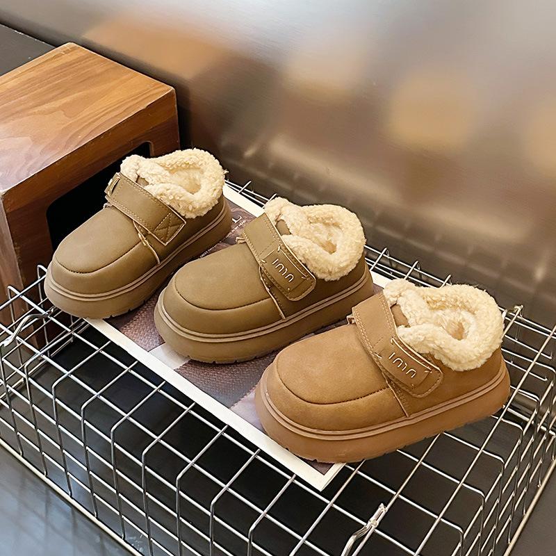 Girls cotton shoes new winter children's fleece thickened warm snow boots medium older children's girls non-slip winter shoes