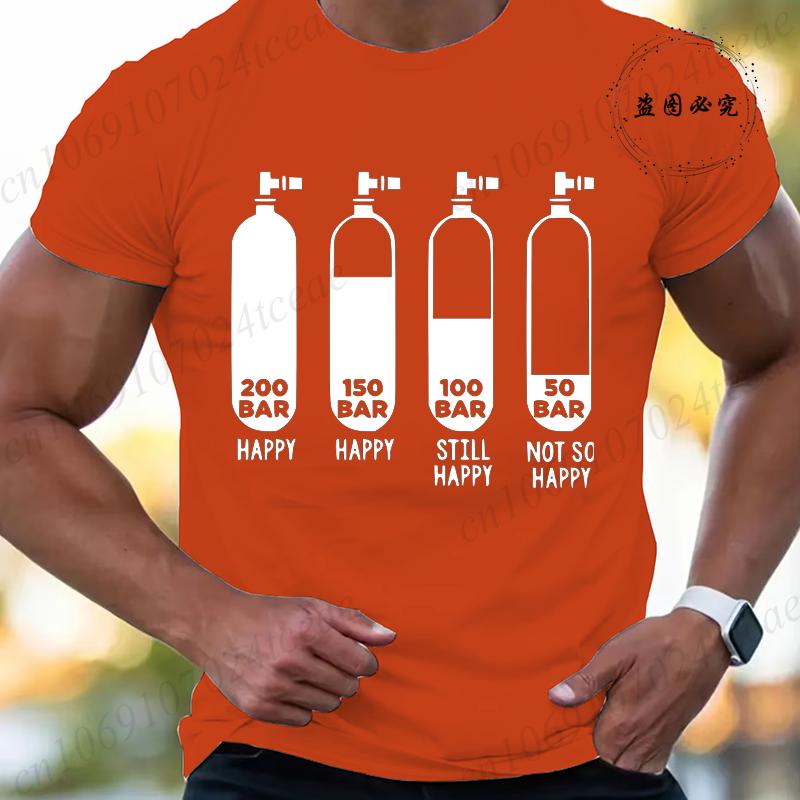 New Trendy Summer Tshirts Fashion Men Women Tshirt Funny Diving Divers 200 Bar Print Tshirts Short Sleeve Tops Diving Tshirts