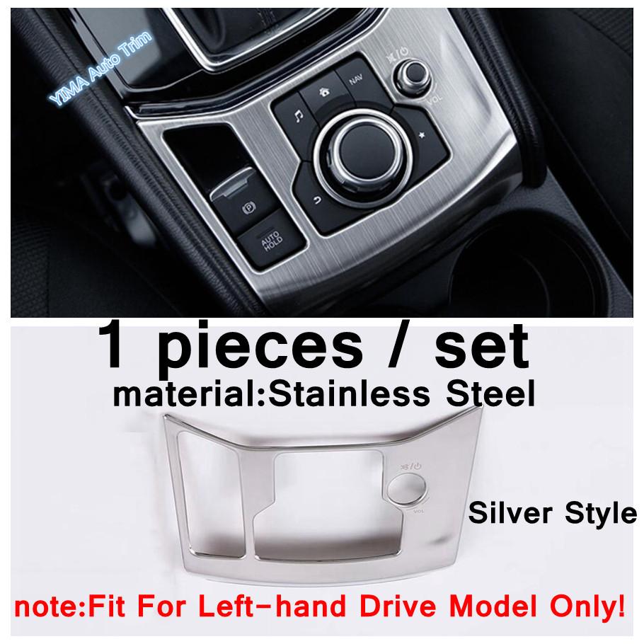 Door Handle Bowl / Window Lift Button / Water Cup Holder Cover Trim For Mazda CX-5 2017 - 2024 Silver Car Interior Accessories