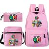 Süßer Toka Life World Rucksack 3-teilige Mädchen Cartoon Schultasche Reisetasche Toka Boca Aufdruck Buch