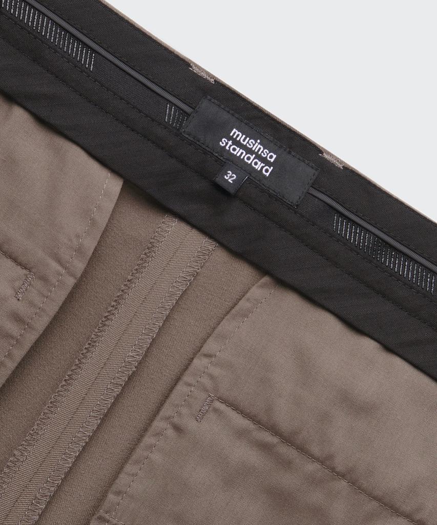 Musinsa Standard Tapered Hidden Banding Crop Slacks [Dusty Beige]