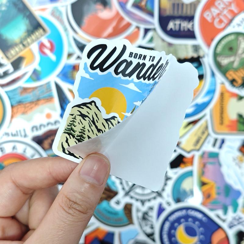 100 Stück Süße Reiseaufkleber Outdoor Weltreise-Aufkleber-Pack Wasserfeste Vinyl-Kartenaufkleber für Koffer, Fahrrad, Laptop