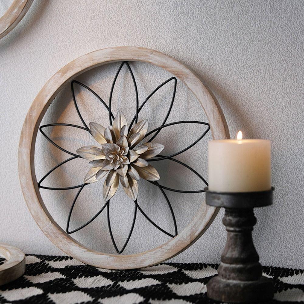 1/3pcs Circular Flower Wall Decoration Retro Wall Background Pendant Rural Wall Hanging  Door