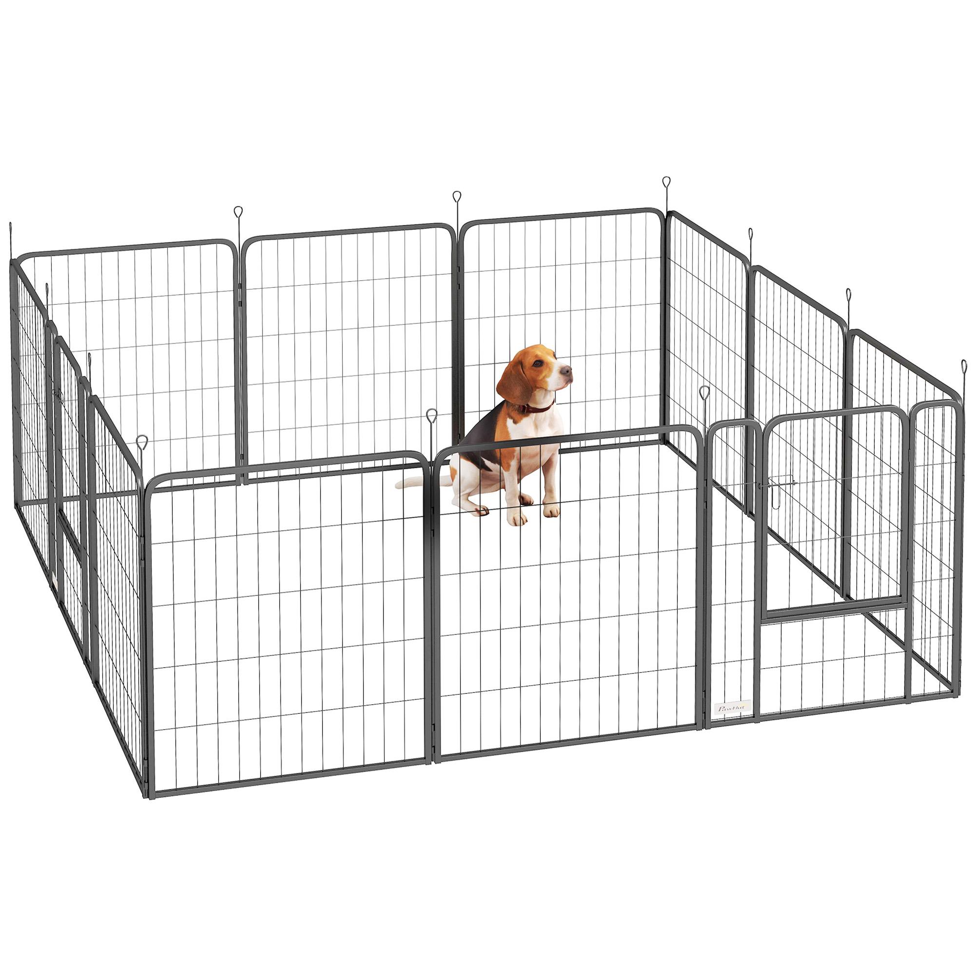 12-Panel Solid Dog Playpen with Doors