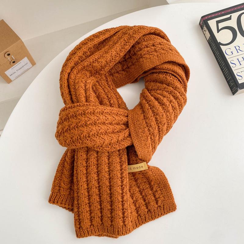 Ankola red knitted wool scarf women's winter new versatile scarf thickened warm wind