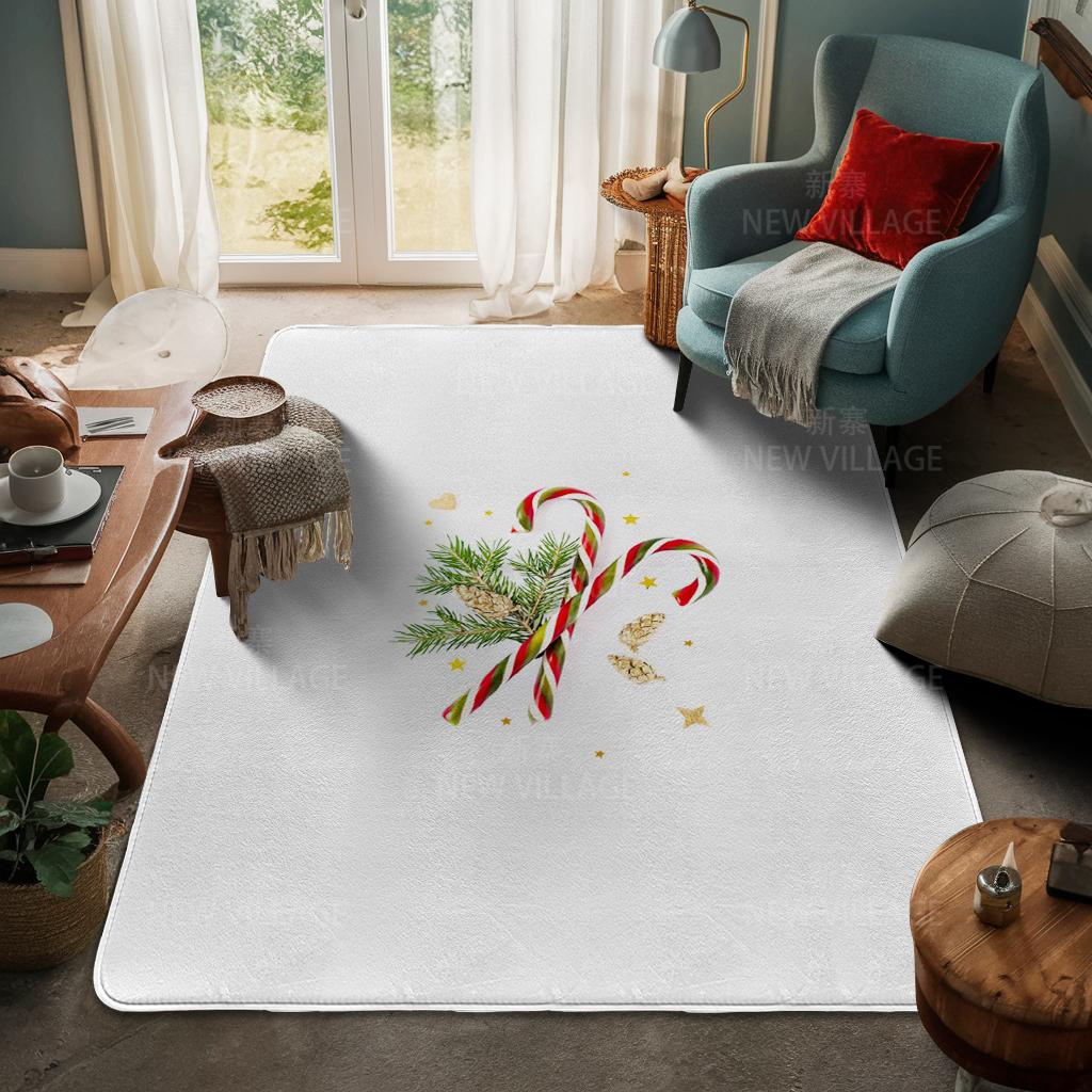 House Entrance Carpet Home Door Mat Living Room Bath Foot Bathroom Non-slip Water Absorption Rugs Bath Merry Christmas Winter