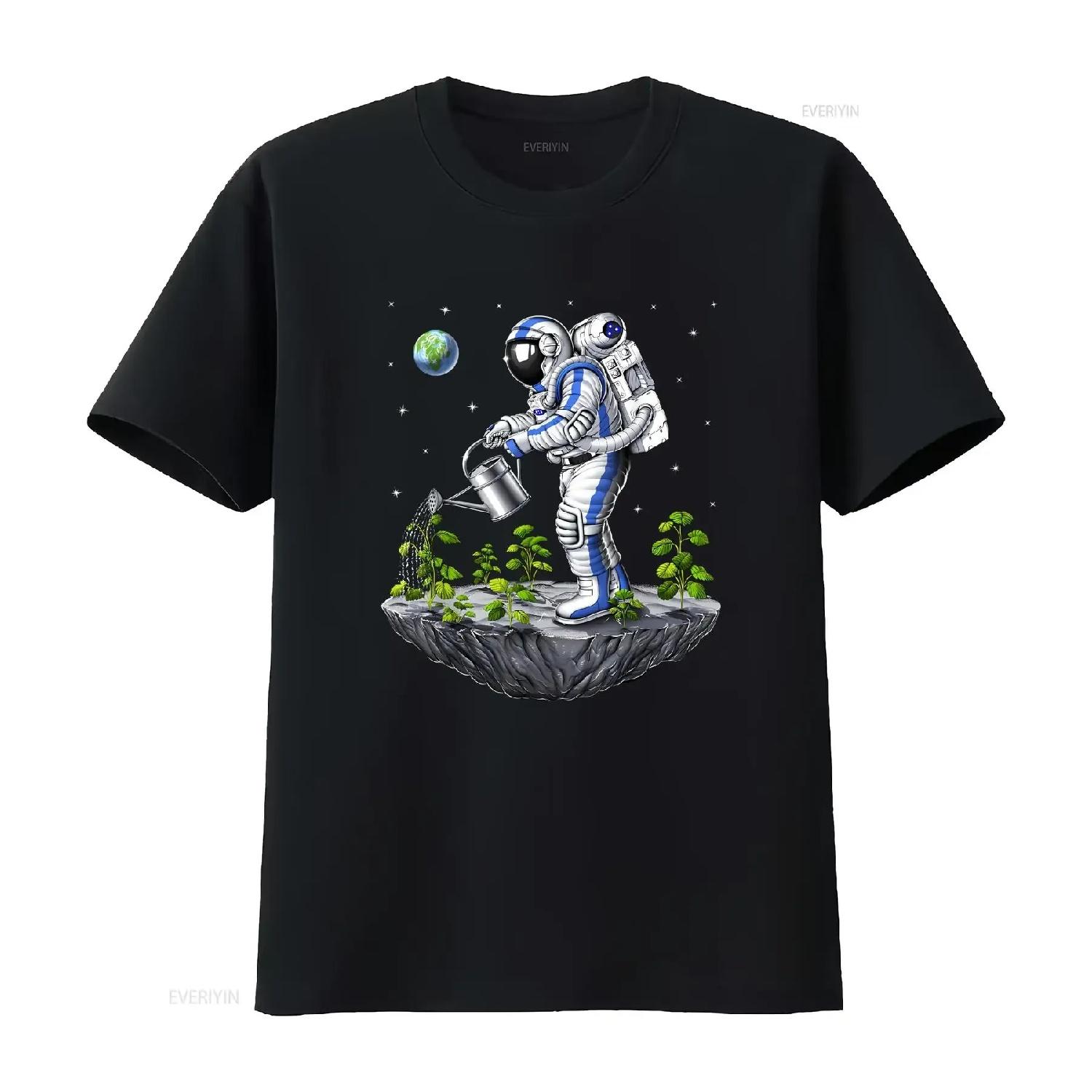 

Space Astronaut T Shirt Gardener Gardening Plants Planet Earth Botanical Clothing Botany Clothes Apparel vintage Washed Casual S чёрный