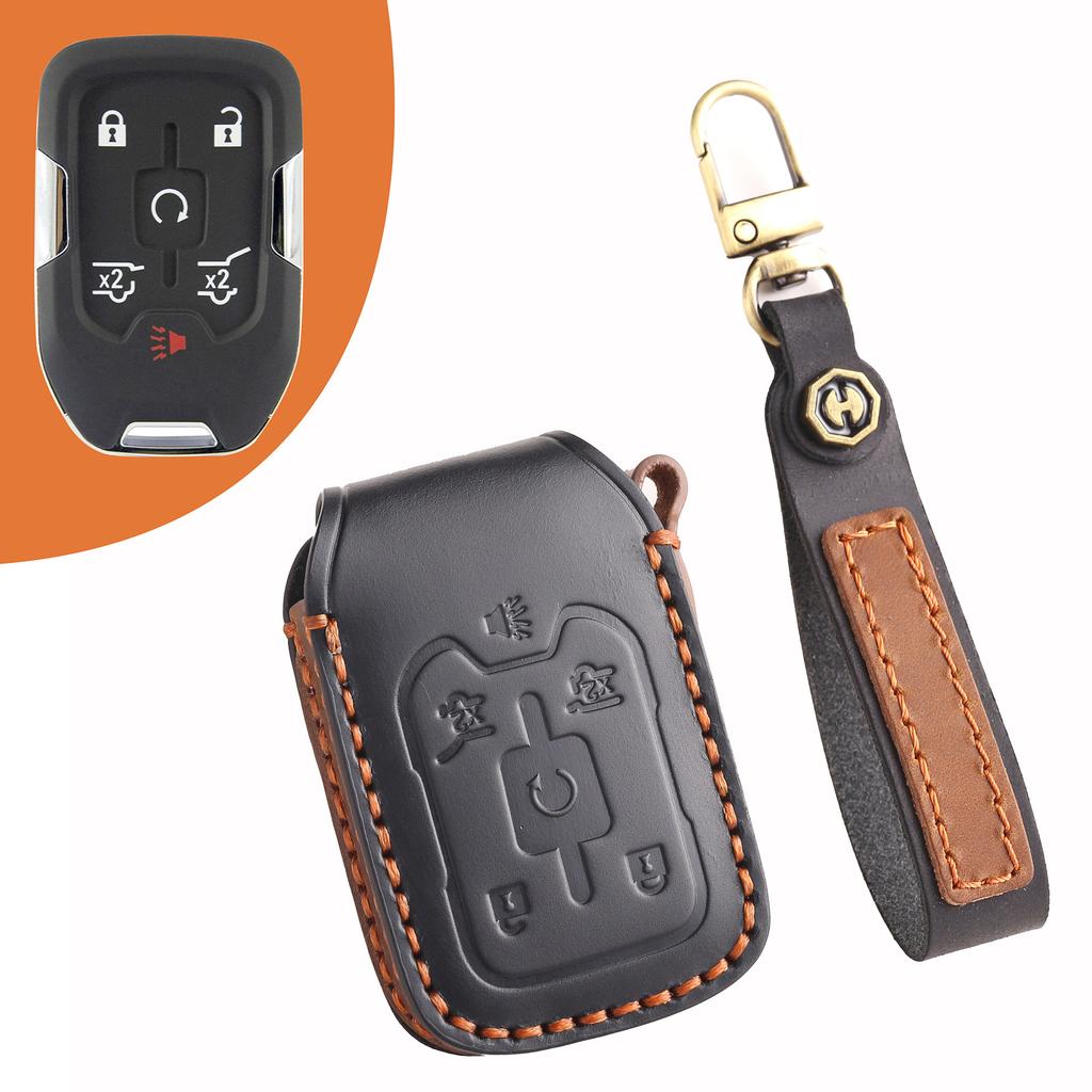 Suitable For General Purpose Gmc Pickup Truck Key Cover Suitable For Cross-Border Chevrolet General Purpose Gmc Handmade Leather Buckle Bag
