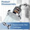 7 Sprays Mode Regulable Angle Shower Head With Advanced 25 Level Filtration To Prevent Eczema Dry Skin